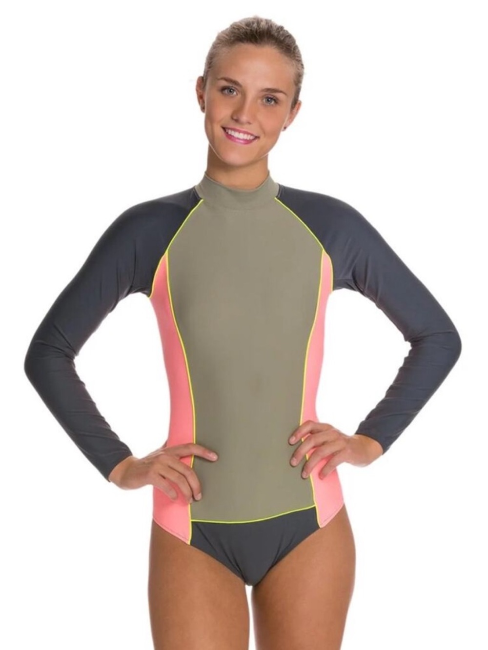 Rip Curl Maverick Rash Guard surf suit swimsuit Zip Up Color Block One Piece XS - Picture 2 of 10